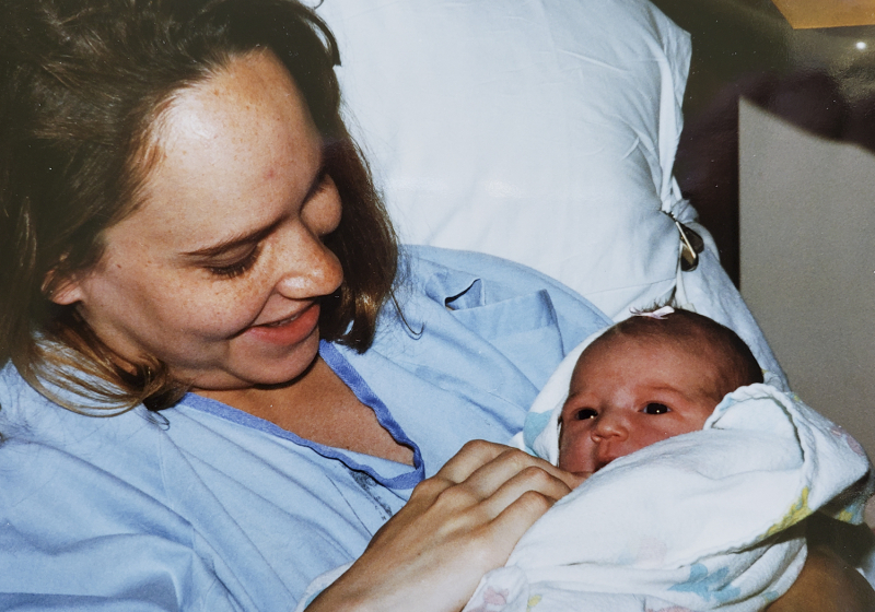 1995 haley newborn with amy 2 4x6