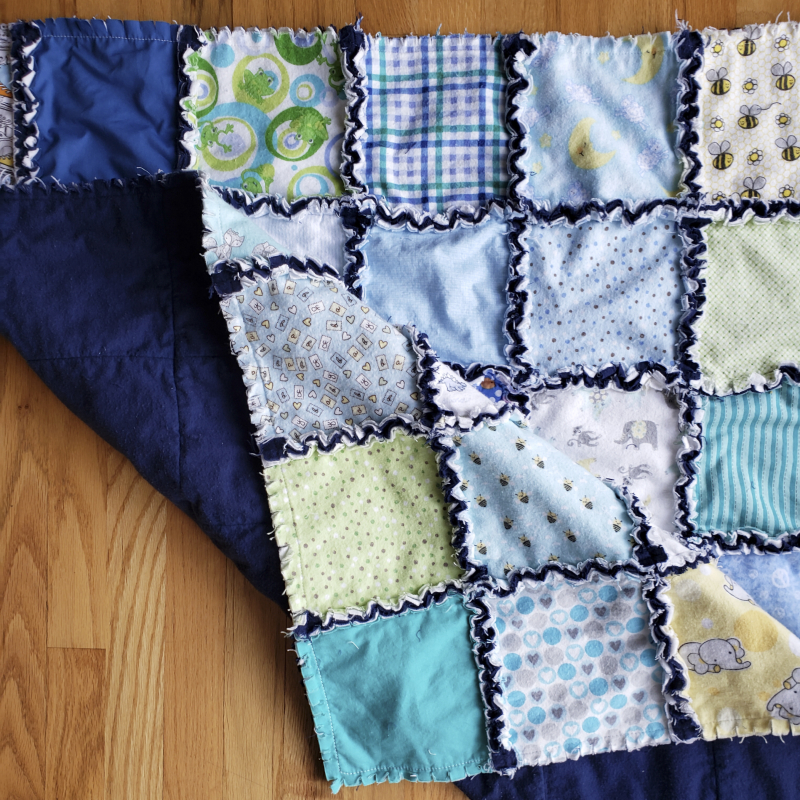 Baby rag quilt folded