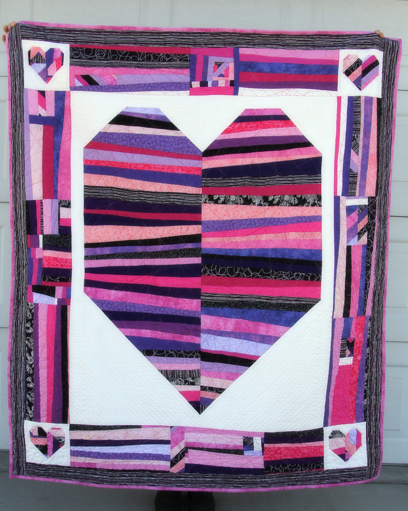 Hearts like crazy pavement quilt 5