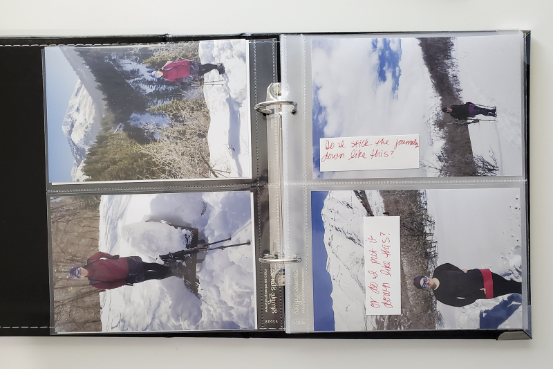 50 hikes album open with vertical photos