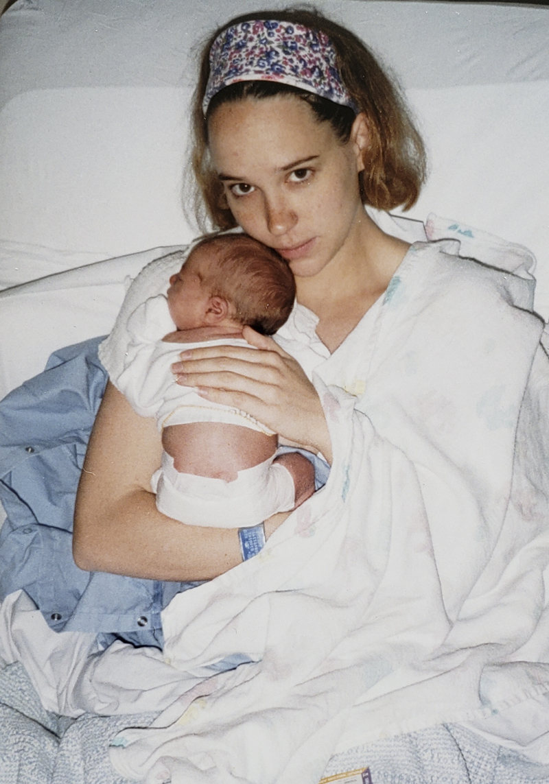 1995 haley newborn with amy 4x6